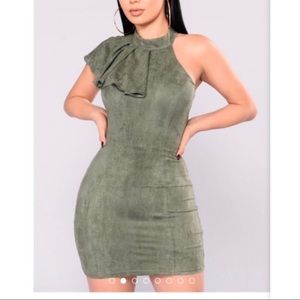 Green fashion nova mini dress. Worn once